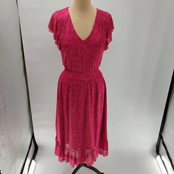 Evereve Women's Elena Short Sleeve Floral V Neck Midi Dress Sz Xs - Picture 12 of 14